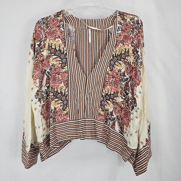 Free People Mix and Match Blouse Tea Combo Crop Top Wide Long Sleeve Women's XS - Picture 2 of 6
